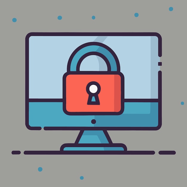 Computer security vector illustration