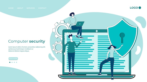 Vector computer securitythe concept of safe use of the internet connection and data security