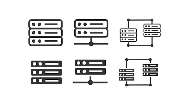 Computer Server icon Network center illustration symbol Sign computing hardware vector