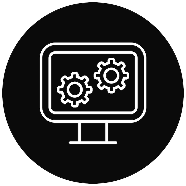 コンピュータ設定のアイコンベクトル画像はウェブマーケティングに使用できます