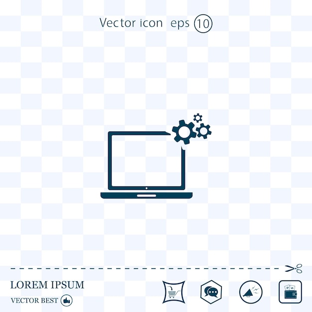 Computer setup equipment setup and repair vector illustration Eps 10