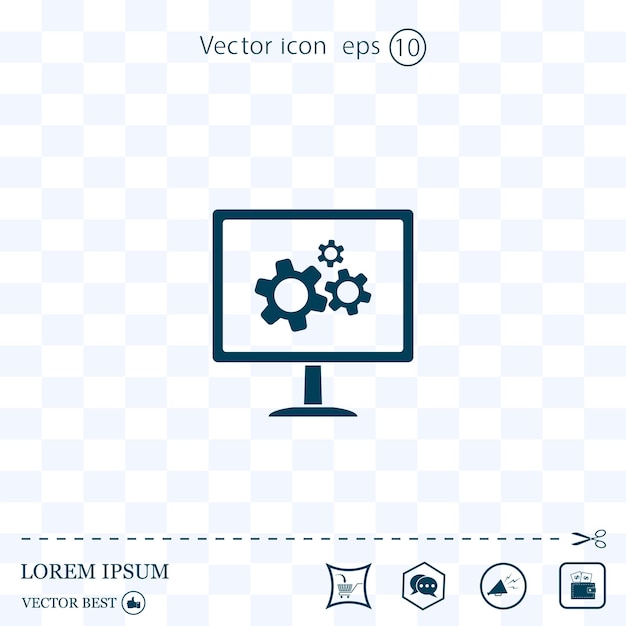 Computer setup equipment setup and repair vector illustration Eps 10