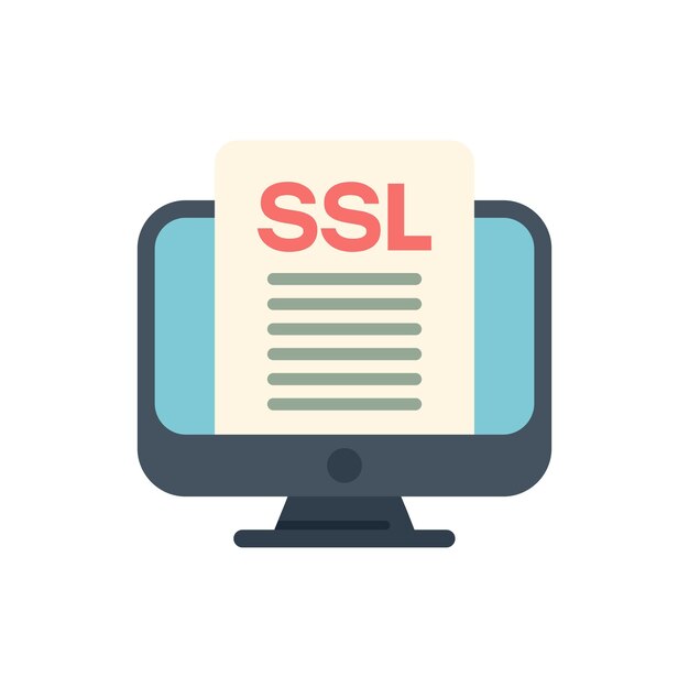 Компьютер показывает SSL-сертификат для безопасного подключения