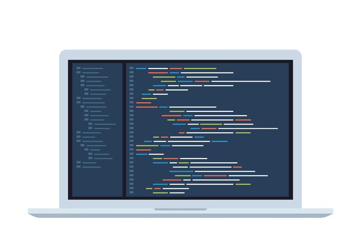 Vector computer software coding vector concept programming coding script java digital program code