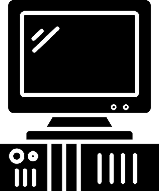 コンピュータの固体グリフベクトルイラスト