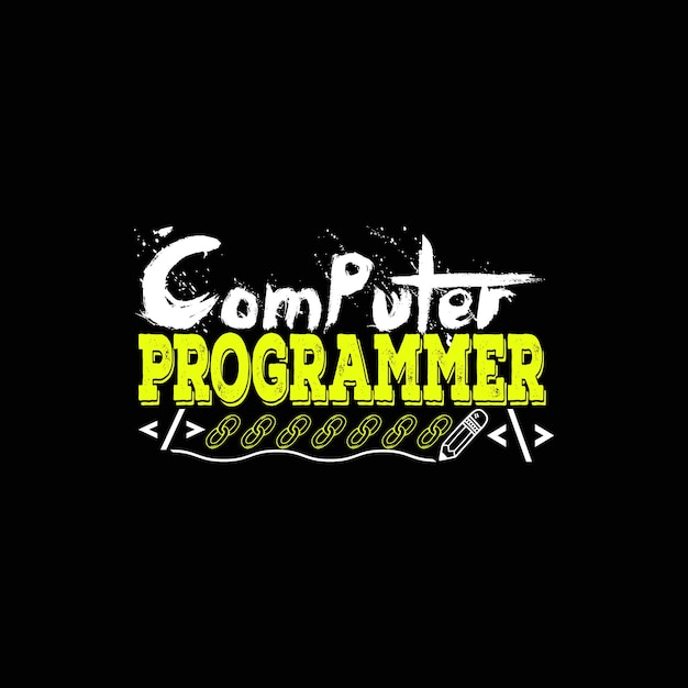 Computer t-shirt design, Computer Engineer typography, Vector illustration