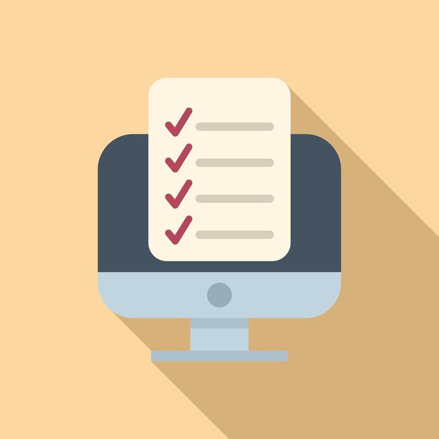 Computer taak schema pictogram platte vector Evenement tijd Manager lijst