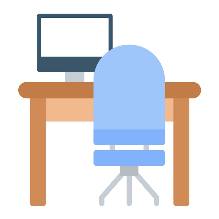 Vector computer table vector illustration style