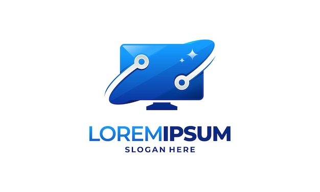 computer technology logo template designs, computer service logo template designs