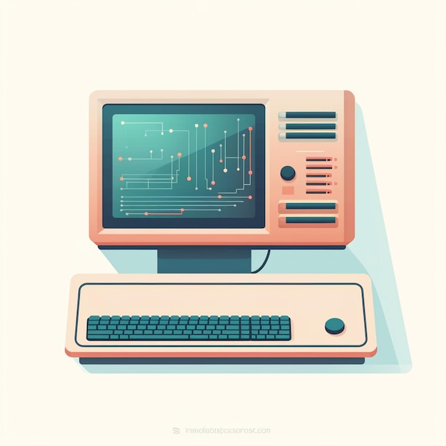 Вектор Компьютерная технология пк экран настольный изолированный интернет монитор ноутбук дисплей цифровой бу