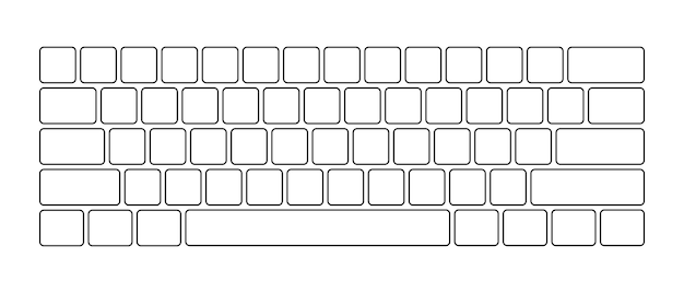 Computer toetsenbord lay-out sjabloon met letters voor grafisch gebruik Moderne computer toetsenbord Vector illustratie