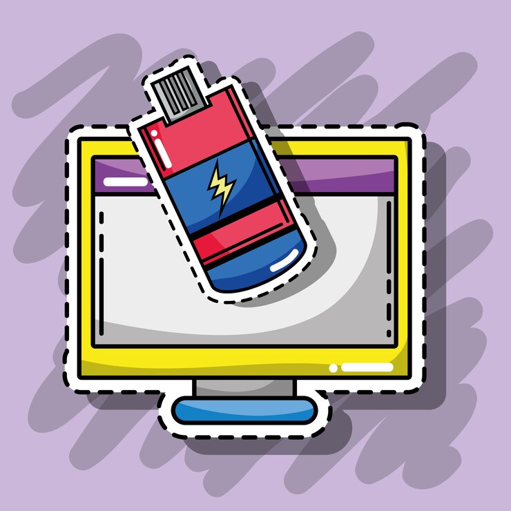 Vector 컴퓨터 및 usb 기술 패치 스티커
