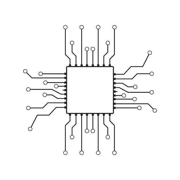 Fondo di vettore del computer con gli elementi elettronici del circuito stampato