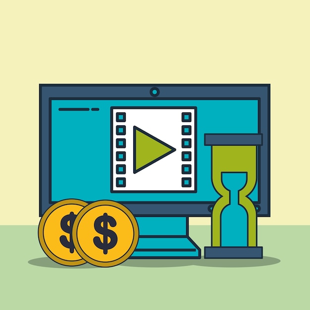 Computer video time money digital marketing