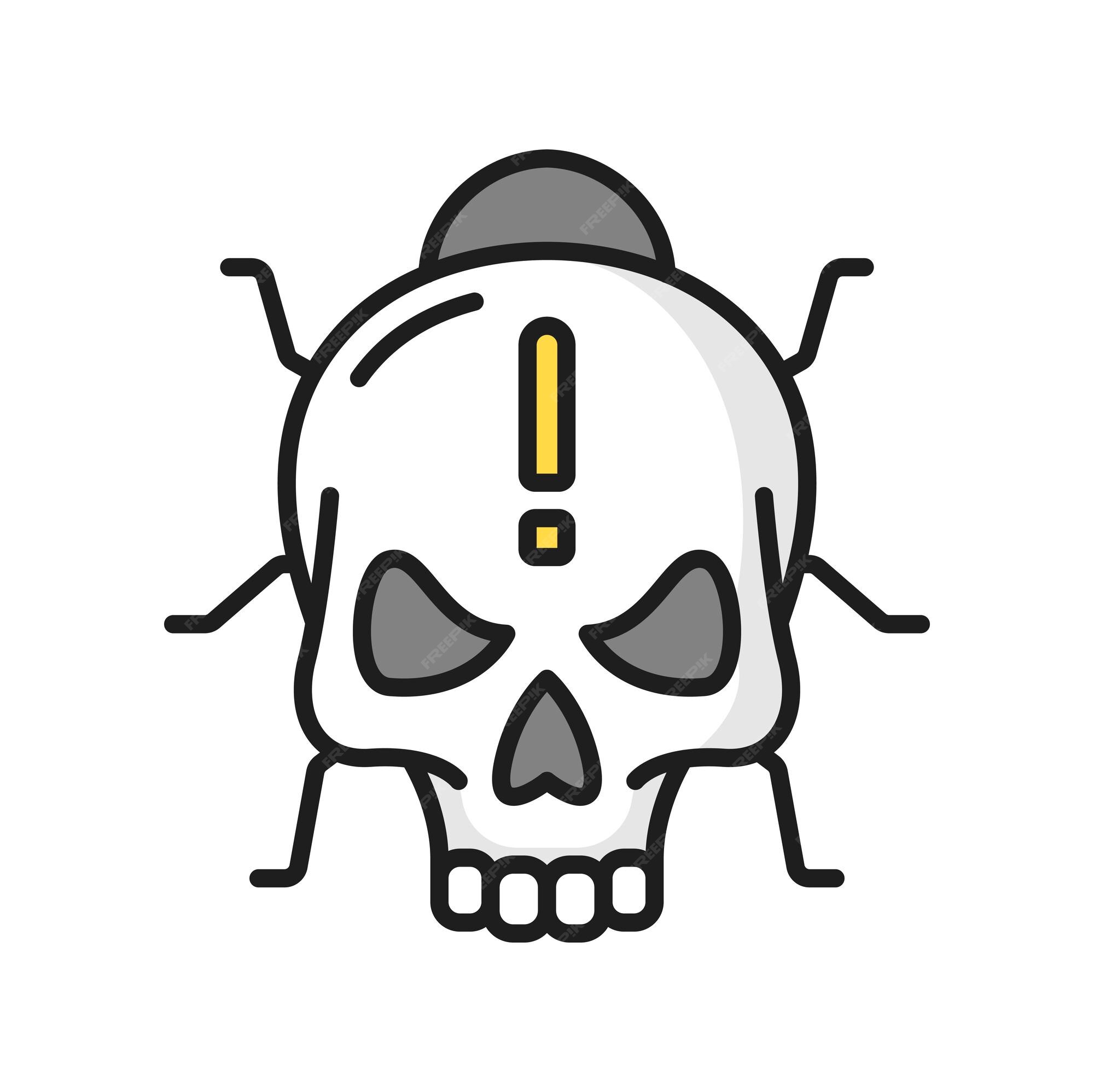 Premium vector computer virus concept hacker attack detected