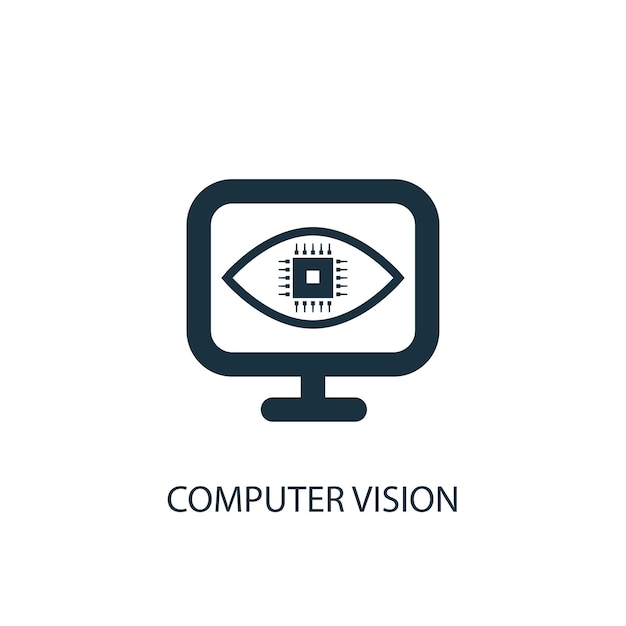 Computer visie pictogram. Eenvoudige elementenillustratie. Computer visie symbool ontwerp uit de collectie van kunstmatige intelligentie. Kan worden gebruikt in web en mobiel.