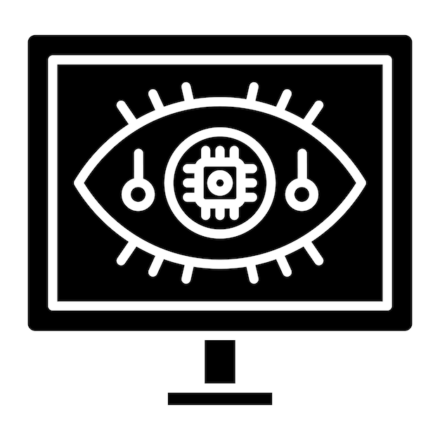 コンピューター ビジョン グリフ ソリッド ブラックの図