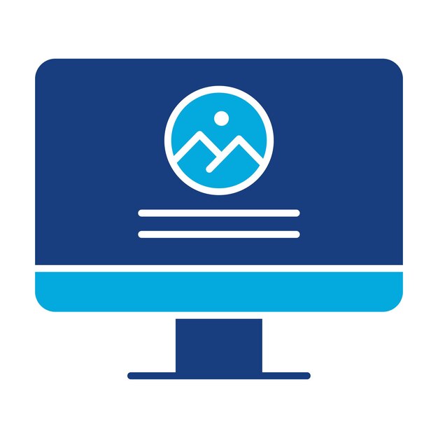Computer Website Duotone Illustration