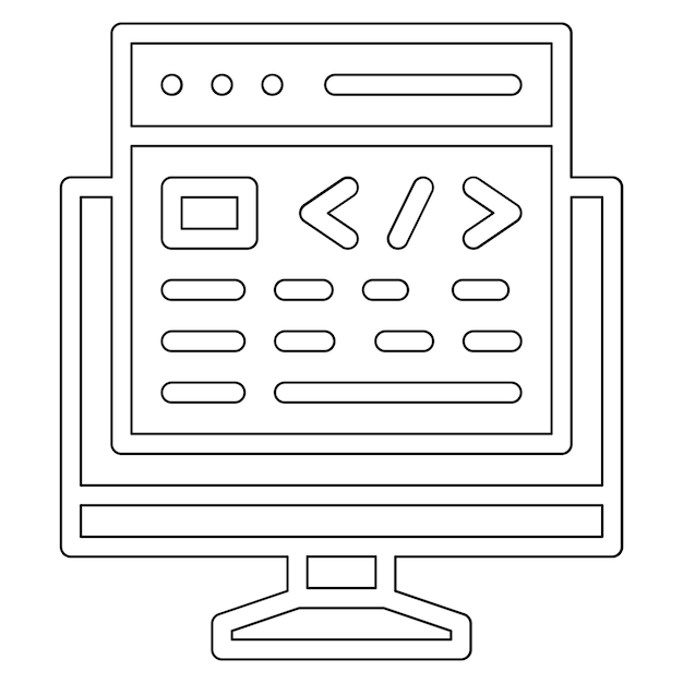 Computer Website vector icon illustration of Web Hosting iconset