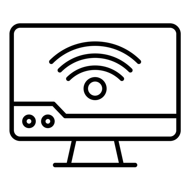 Computer Wifi Vector Illustratie Stijl