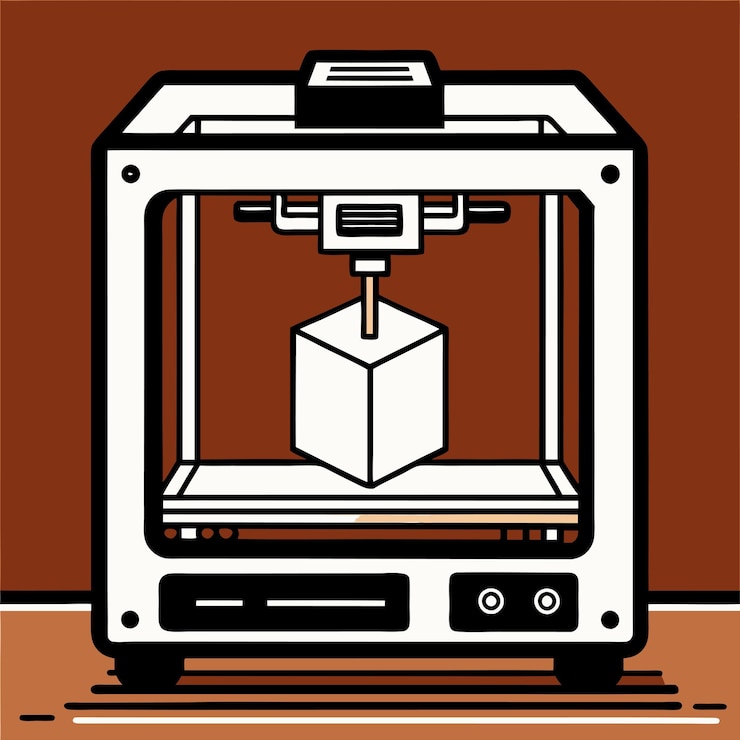 Vector a computer with a box on the front and the bottom left corner