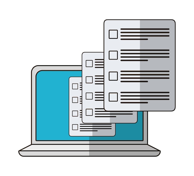 Computer with checklist documents icon