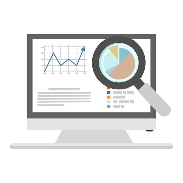 computer with Magnifying glass Audit research