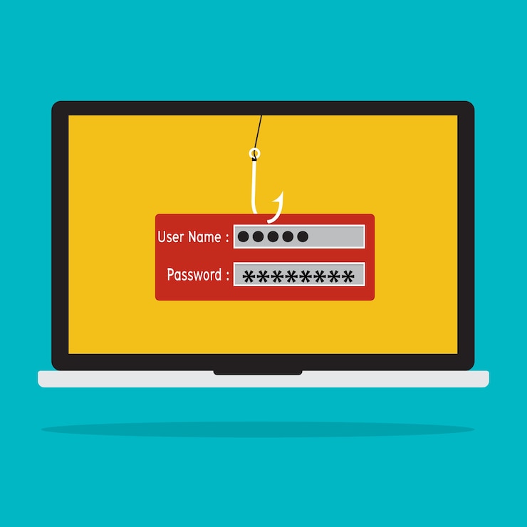 Vector computer with malware virus phishing username and password