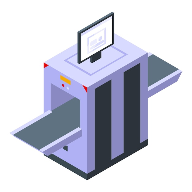 Vettore computer xray scan icon isometric vector body chest test medico