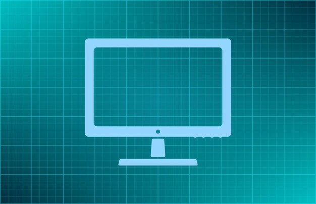 Computerapparatuur monitor laptop symbool Vector illustratie op blauwe achtergrond Eps 10