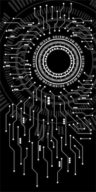 Computerchip Elektronische printplaatvector voor technologie en financiënconcept en onderwijs