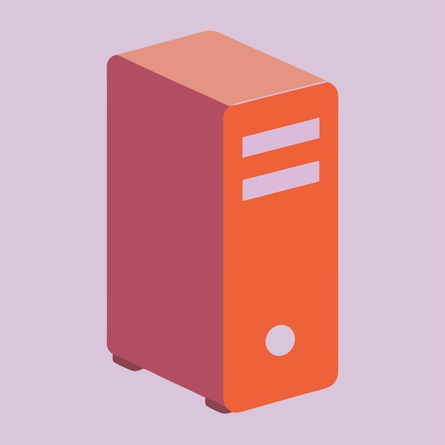Computerhardwarecomponenten Delen en apparaten met computerkast Vector stijl Illustra