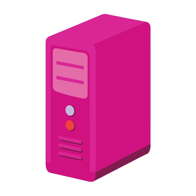 Computerhardwarecomponenten Delen en apparaten met computerkast Vector stijl Illustra