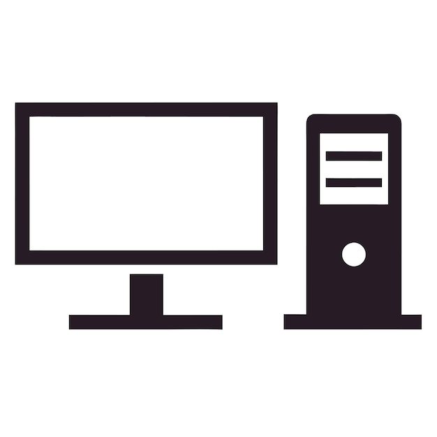 Computerhardwarecomponenten Delen en apparaten met een Vector Style-ontwerp van het besturingssysteem