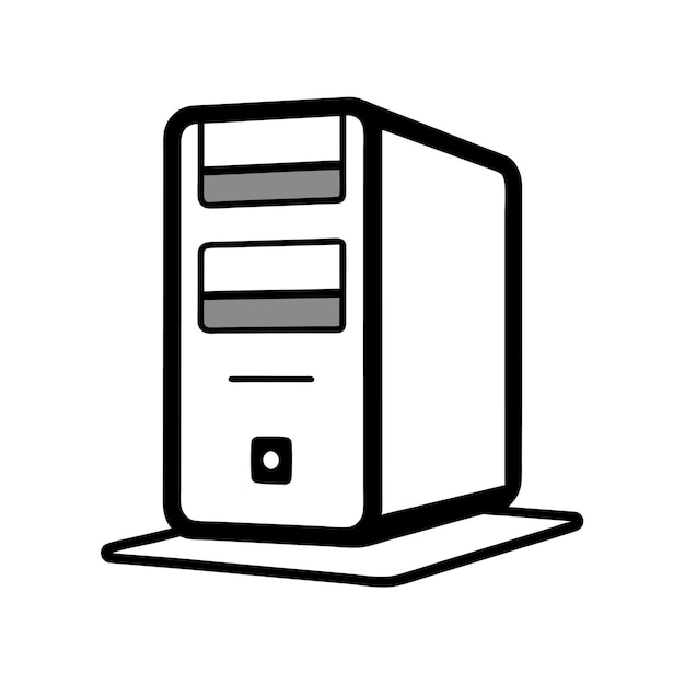 Computerhardwarecomponenten Delen en apparaten met opslagapparaten Vector stijlontwerp
