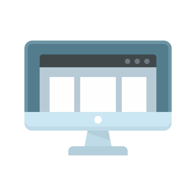 Computermonitorpictogram Vlakke afbeelding van computermonitor vectorpictogram geïsoleerd op een witte achtergrond