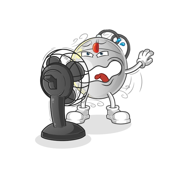 Computermuis voor het personage van de ventilator. cartoon mascotte vector