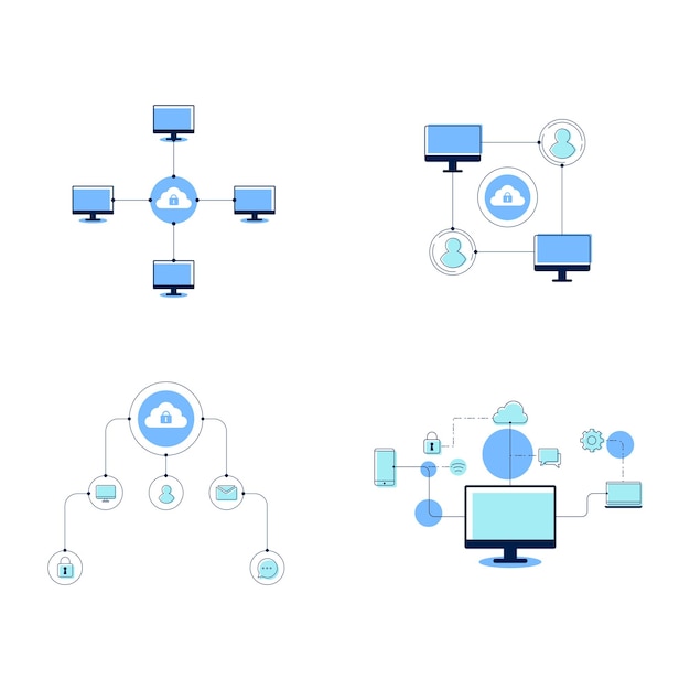 Computernetwerk Vector pictogram ontwerp illustratie Template