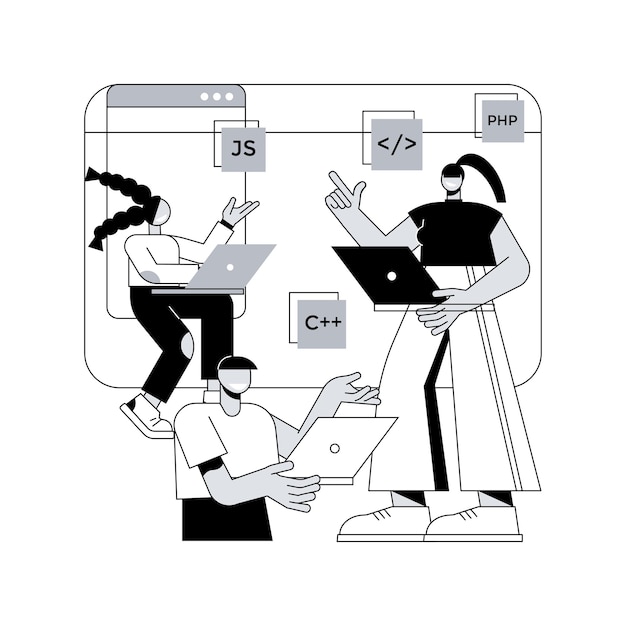 Computerprogrammering kamp abstract concept vectorillustratie