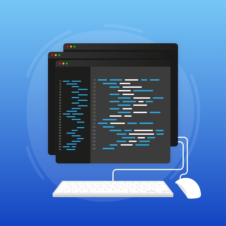 Vector computerprogrammering of het ontwikkelen van software of games webontwikkeling websitecodering