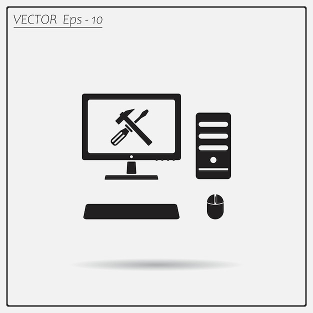 Computers symbol Vector illustration on a light background Eps 10