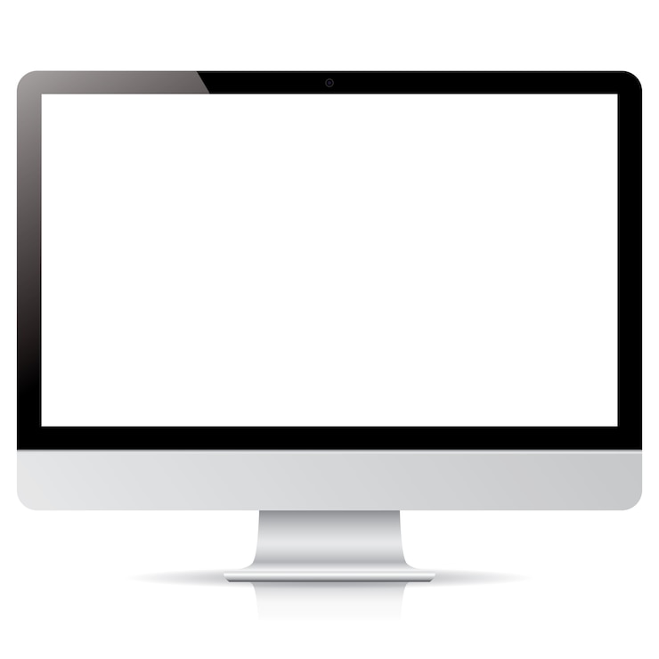Vector computerscherm op witte achtergrond wordt geïsoleerd die