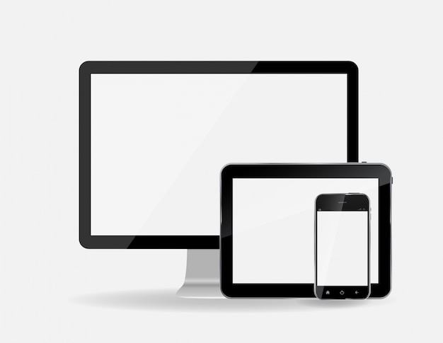 Vector computerscherm, tablet, mobiele telefoon