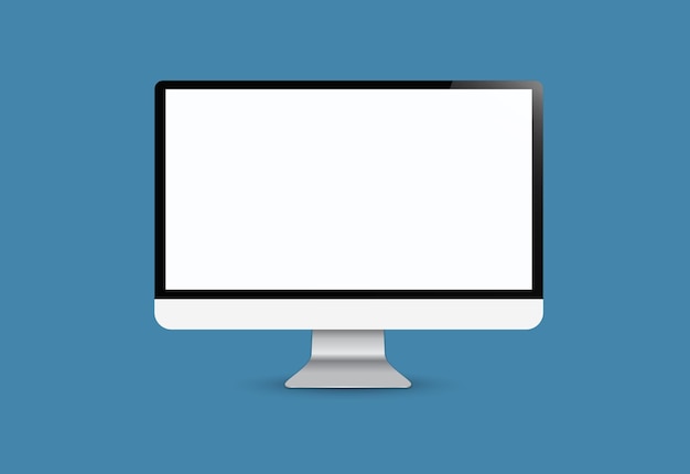 Computerscherm vectorontwerp geïsoleerd op de achtergrond met een leeg wit scherm vectorillustratie
