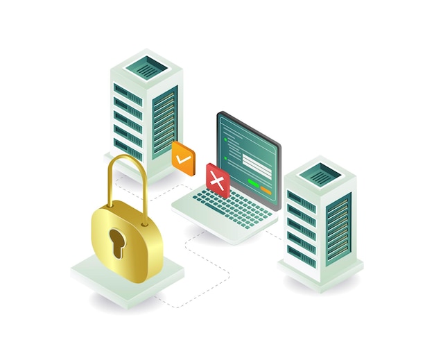 Computersecuriteitssymbolen gegevensservertechnologie