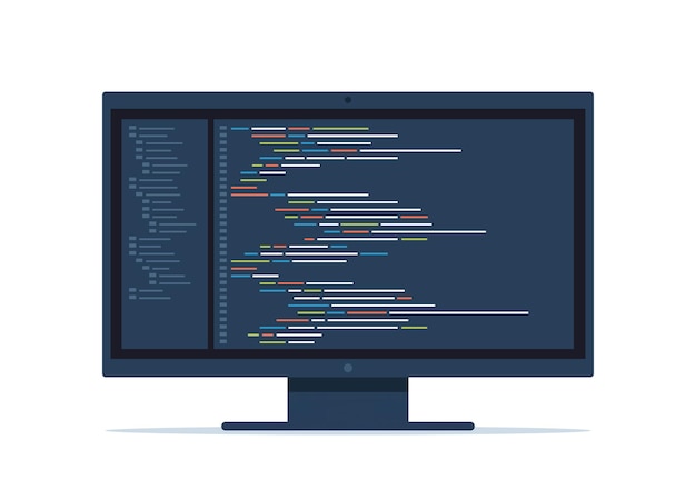 Computersoftware codering vector concept Programmering codering script java digitale programmacode