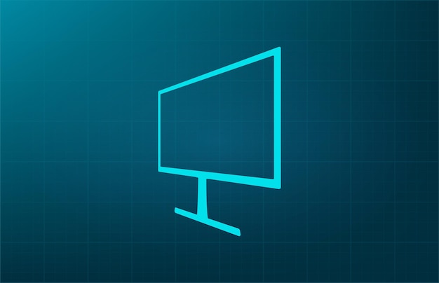 Computertechnologie symbool Vector illustratie op blauwe achtergrond Eps 10