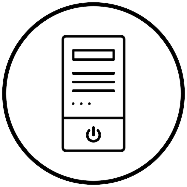 Computertoren Icon Stijl