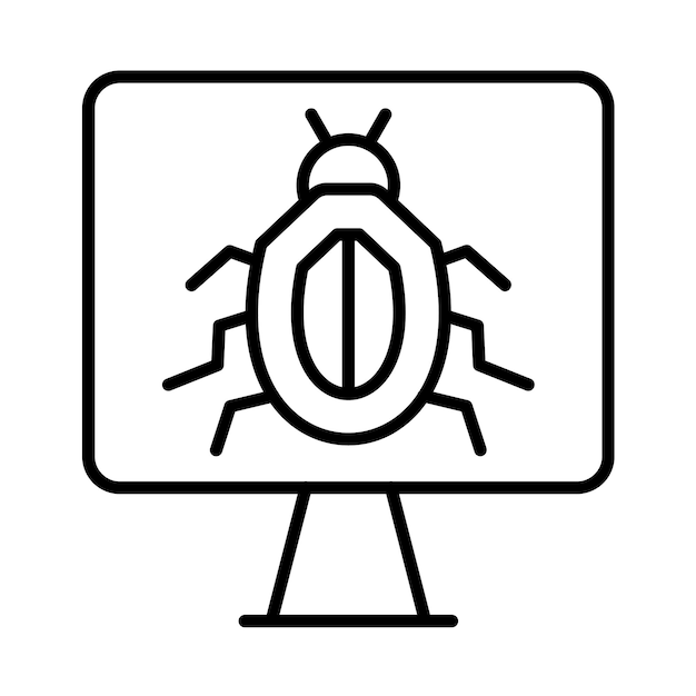 Computerviruslijnillustratie