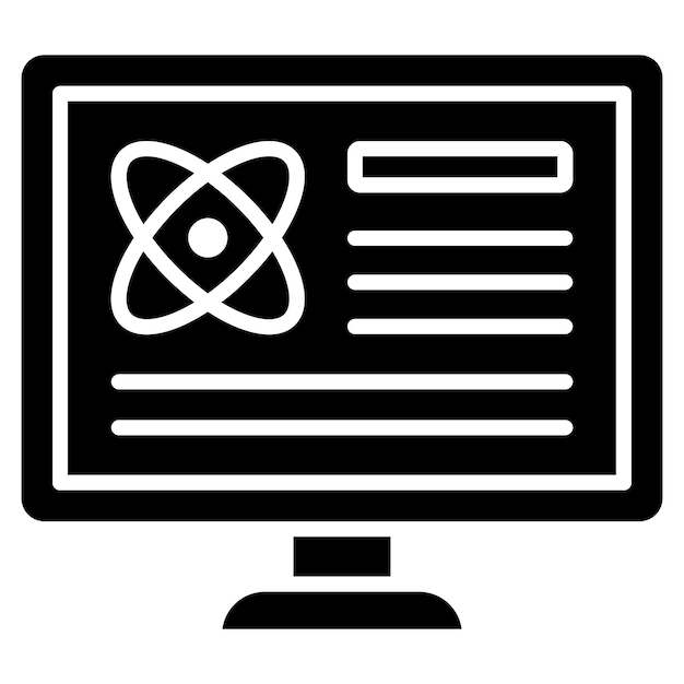 Computerwetenschappen Glyph effen zwarte afbeelding
